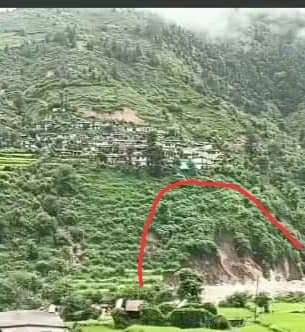 Now there is a big danger of landslide in Toli village also २